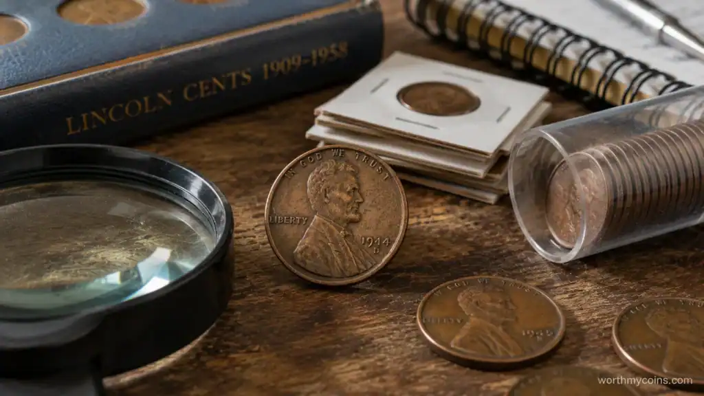 Lincoln Wheat Penny collection album showing early 1909 to 1958 coins