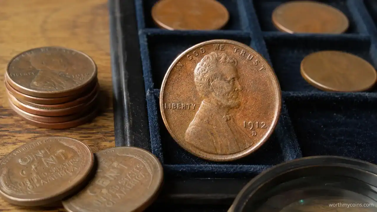 Lincoln Wheat Penny (1909–1958) showing obverse and reverse with wheat ears design
