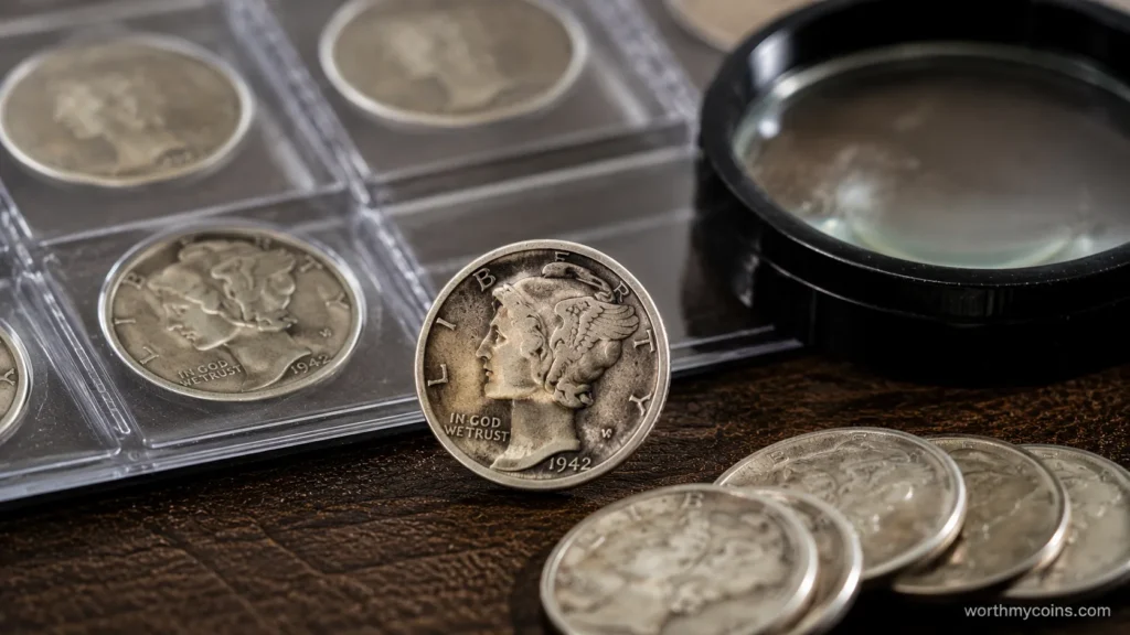 Mercury Dime collection showing key dates and collectible varieties