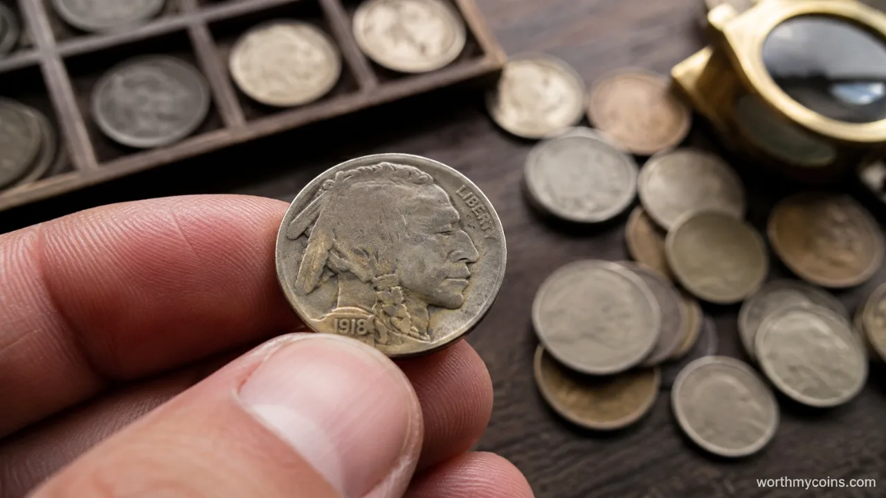 Rare Buffalo Nickel showing obverse and reverse with key date and mint mark identification.