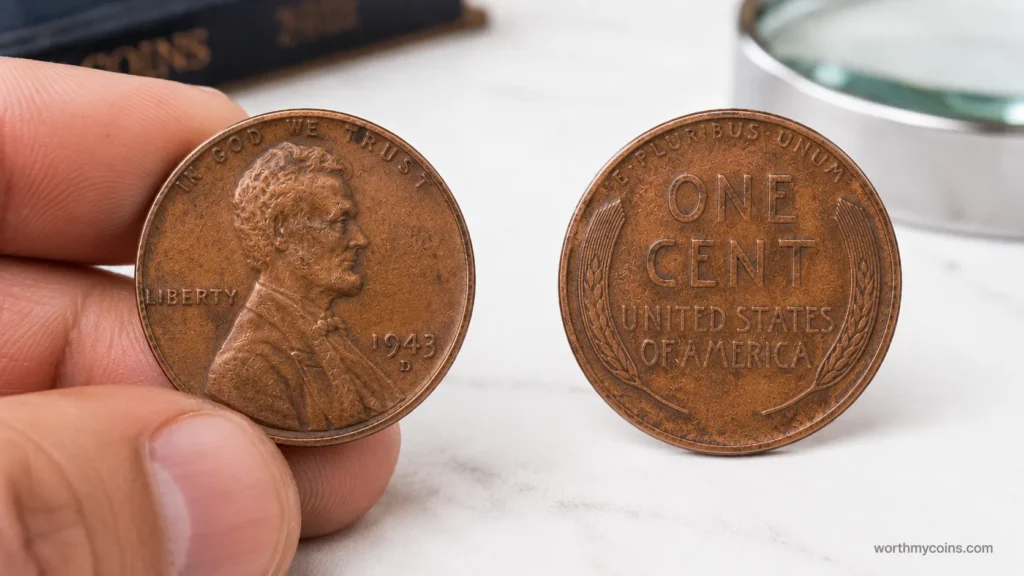 1955 Doubled Die Lincoln Wheat Penny showing visible doubling on the obverse
