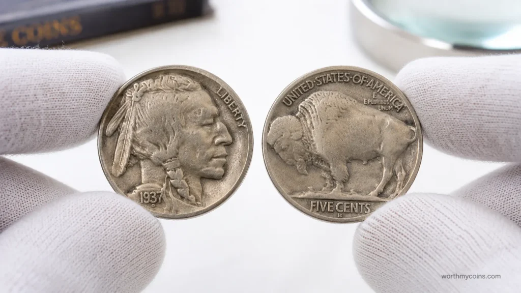Buffalo Nickel showing a clearly readable date for identification