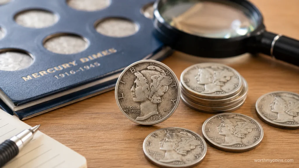 Certified 1916-D Mercury Dime in a third-party grading holder