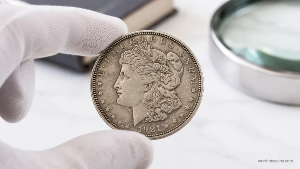 Certified 1921 Morgan Silver Dollar in a third-party grading holder