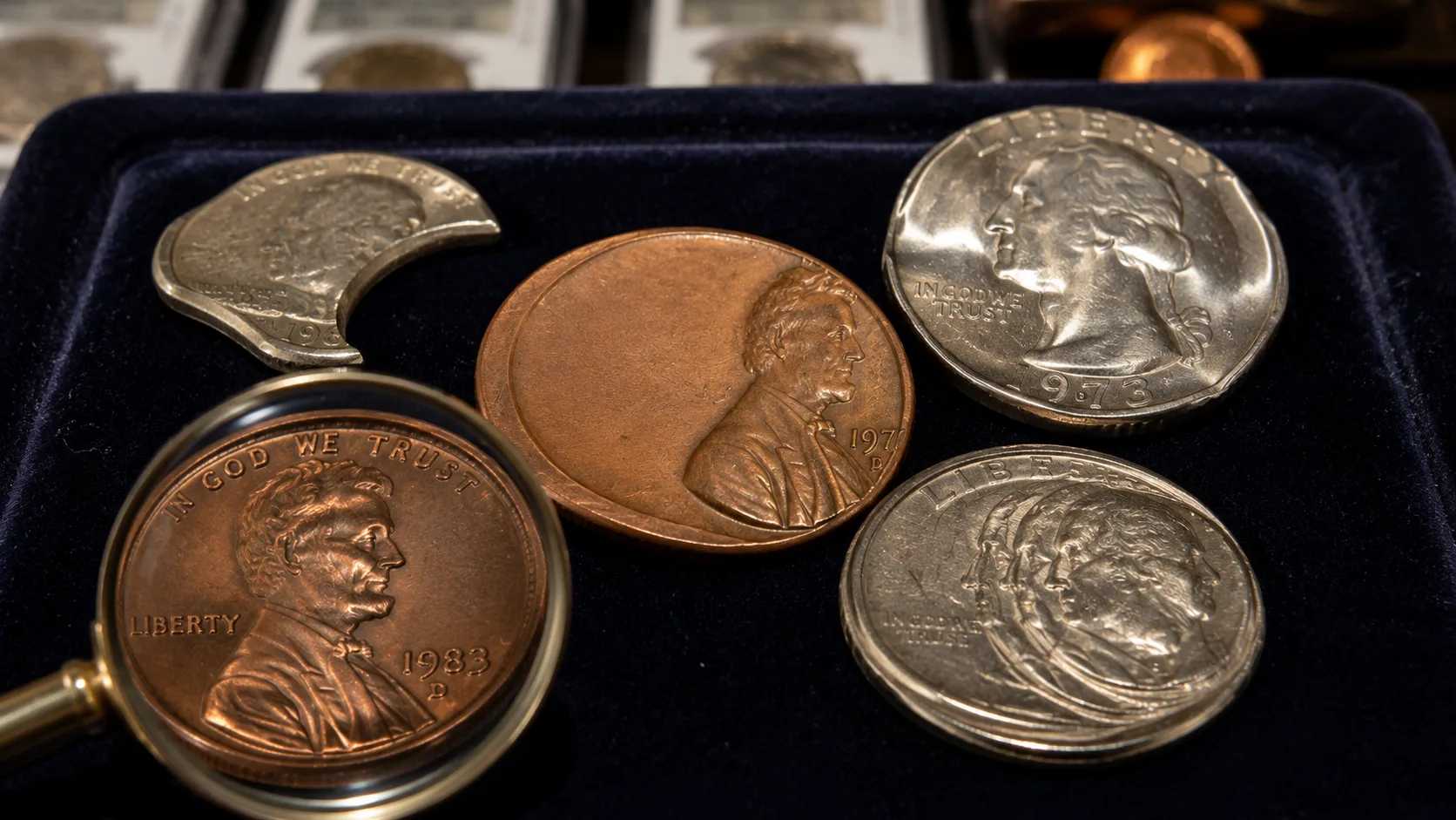 Rare U.S. coin errors worth money including off-center strike, doubled die, clipped planchet and error coins found in circulation
