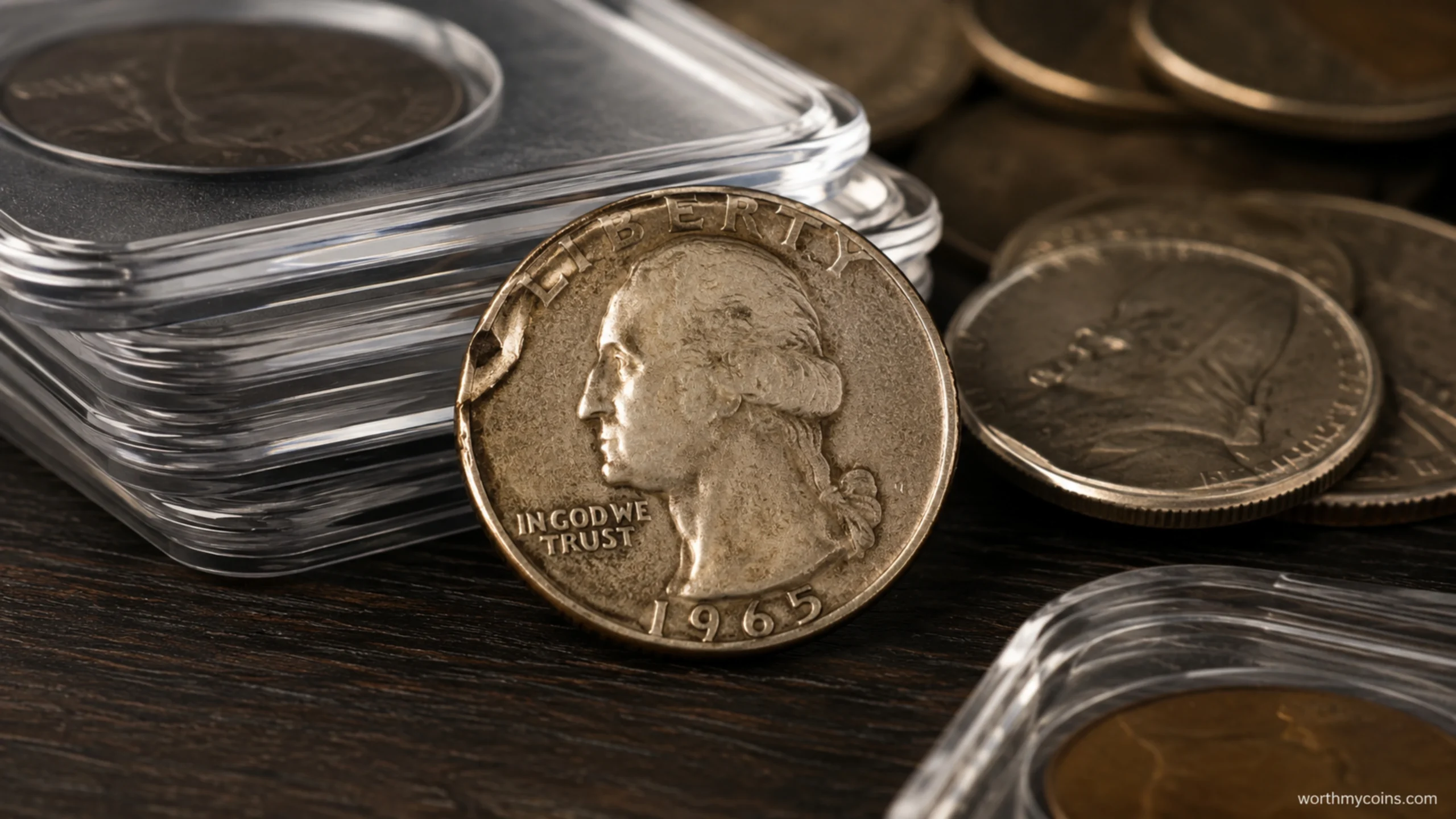 Rare Washington Quarter error coin showing a genuine U.S. mint error with visible striking defect.